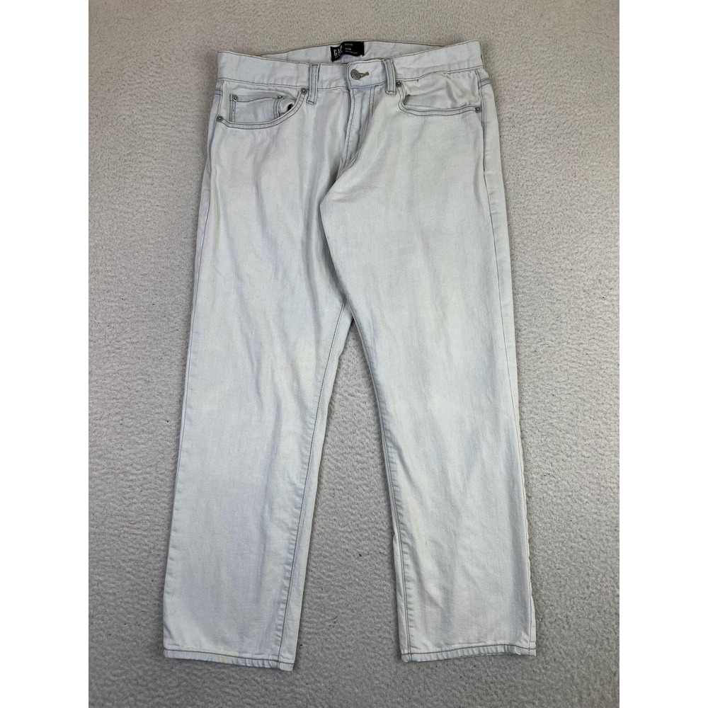 GAP Denim‎ Mens Slim Stretch Jeans 32x30 Light Bleached Blue 225851-00
